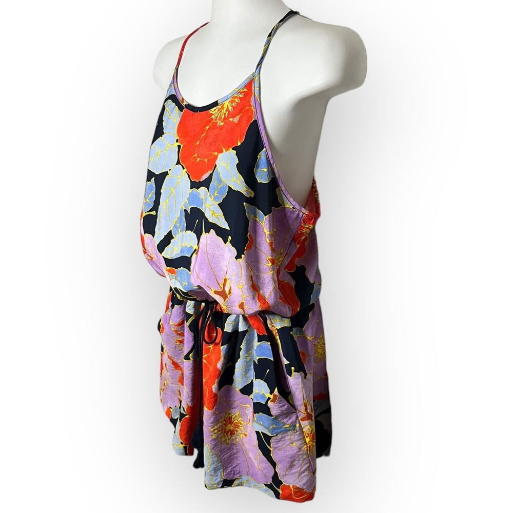 Ann Taylor Loft Women's Multicolor Floral Full Bloom Romper Size Medium Petite - Picture 4 of 15